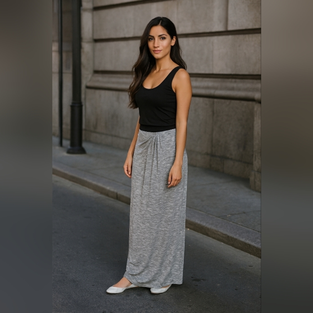 Medium Wrap Gray Maxi Skirt